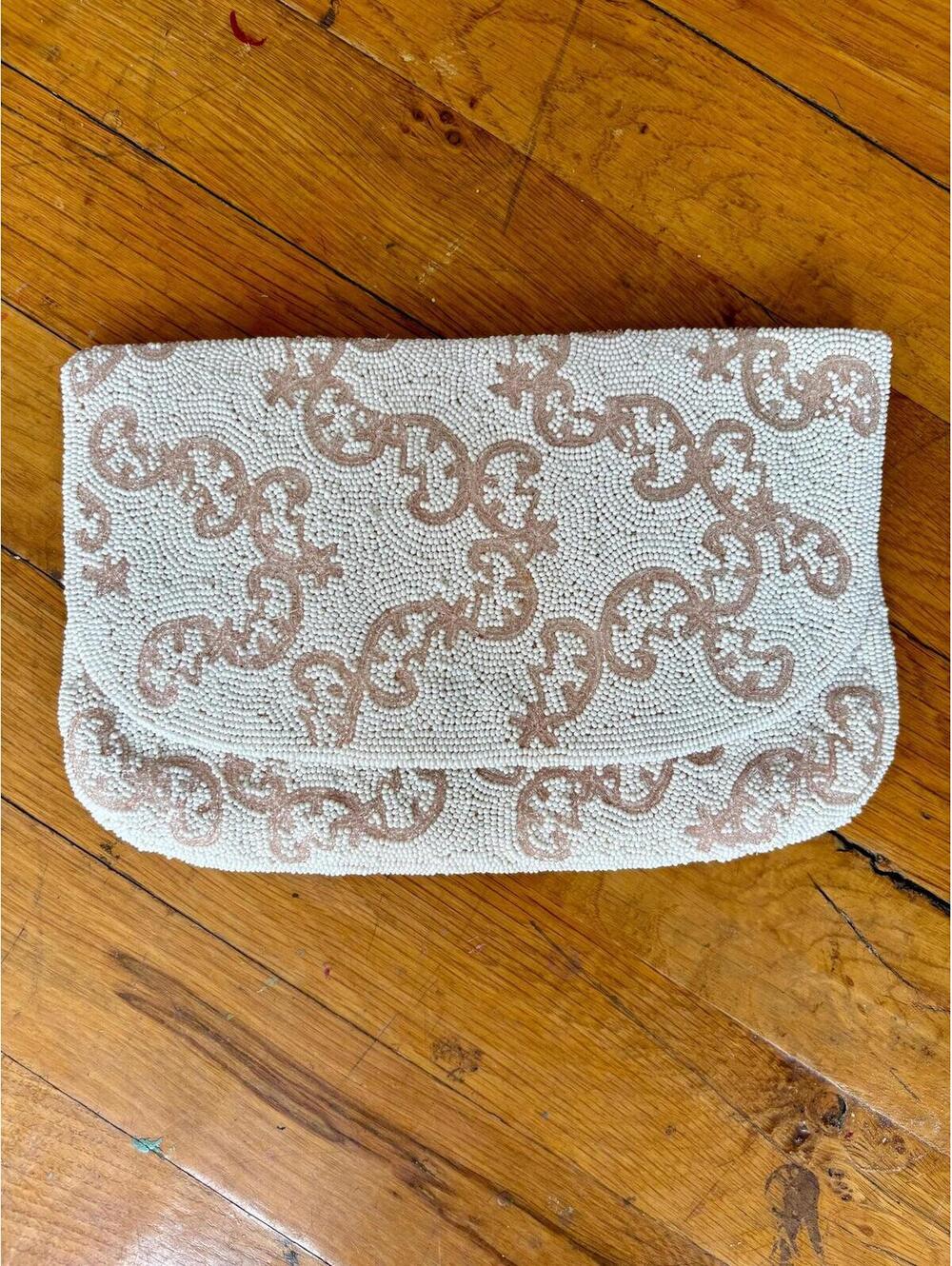 Vintage 1950s Saks Fifth Ave Micro Beaded Clutch Evening Bag